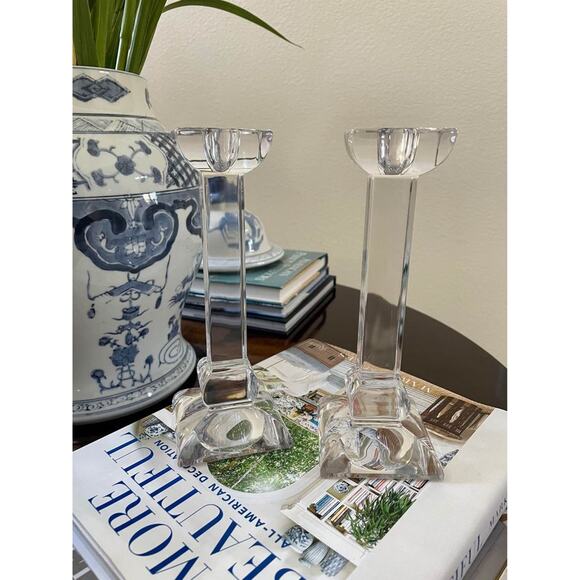 Pair of Villeroy and Boch Crystal Candlestick Holders - Picture 1 of 5